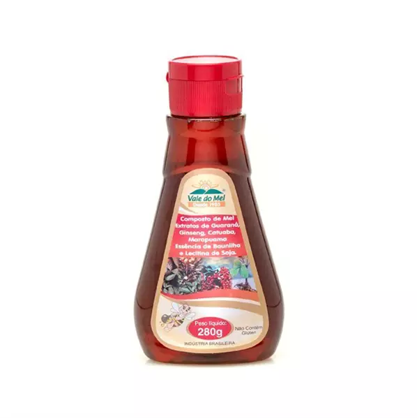 Mel Bisnaga Extratos de Guaraná, Ginseng, Catuaba e Lecitina de Soja 280g Vale Do Mel