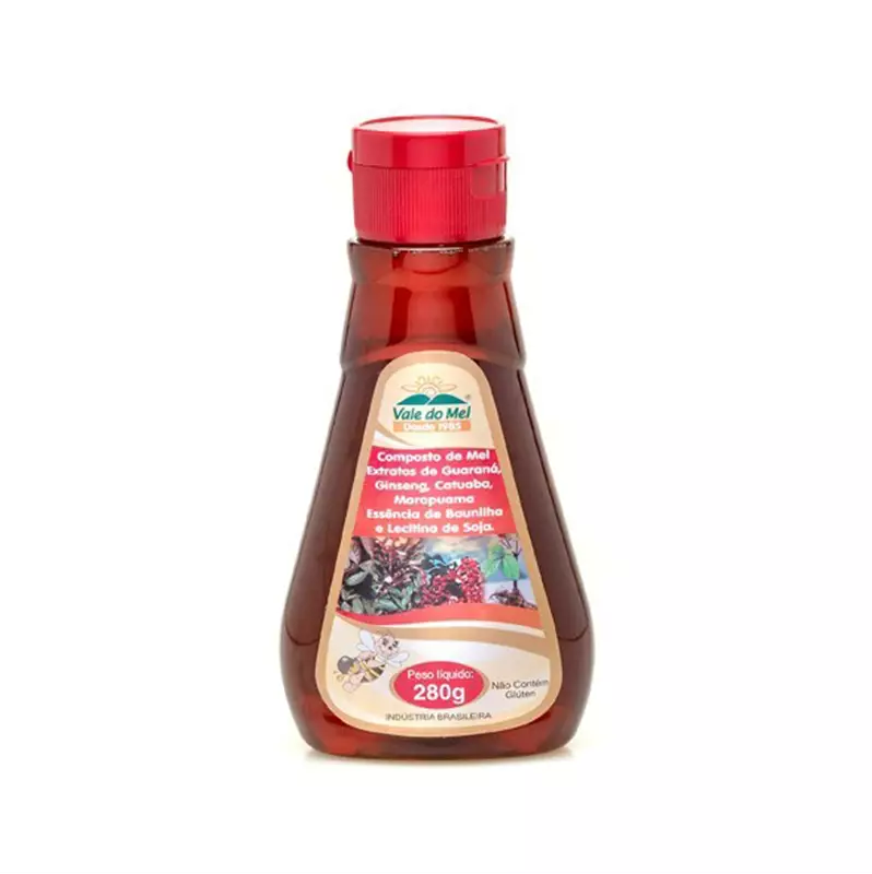 Mel Bisnaga Extratos de Guaraná, Ginseng, Catuaba e Lecitina de Soja 280g Vale Do Mel