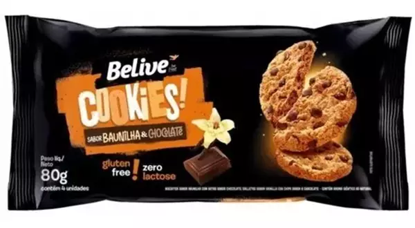 Cookies Baunilha com Chocolate Belive 67g