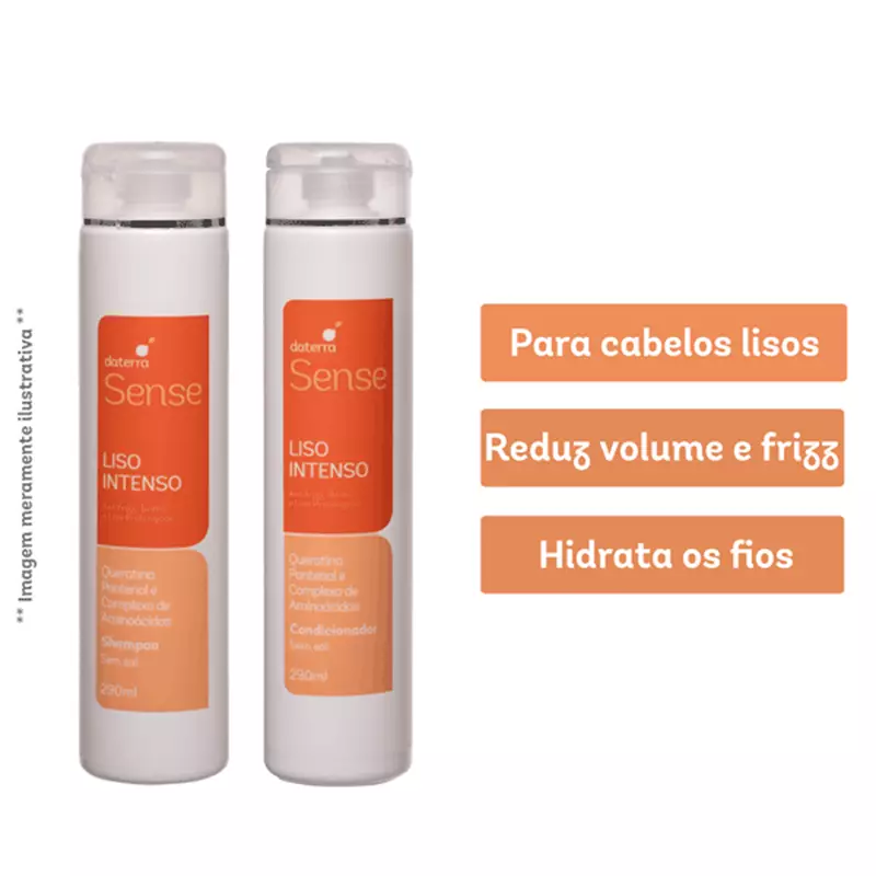 Kit Liso Intenso - Queratina, Pantenol e Aminoácidos - Sense