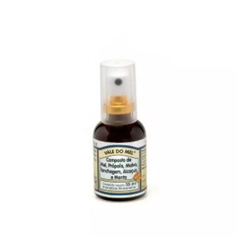 Spray Para Garganta - Mel, Própolis, Malva, Tanchagem, Alcaçuz e Menta, 35ml - Vale Do Mel