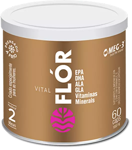 Vital Flór - Óleo de Peixe, Linhaça, Borragem e Vitamina E, 60 cápsulas - Vital Âtman Vital Flór - Óleo de Peixe, Linhaça, Borragem e Vitamina E, 60 cápsulas - Vital Âtman