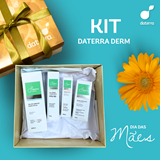 Kit Daterra Derm - Gel de Limpeza Glico Ativo, Gel Creme FPS 50, Sérum Vit C e Bruma Hidratante